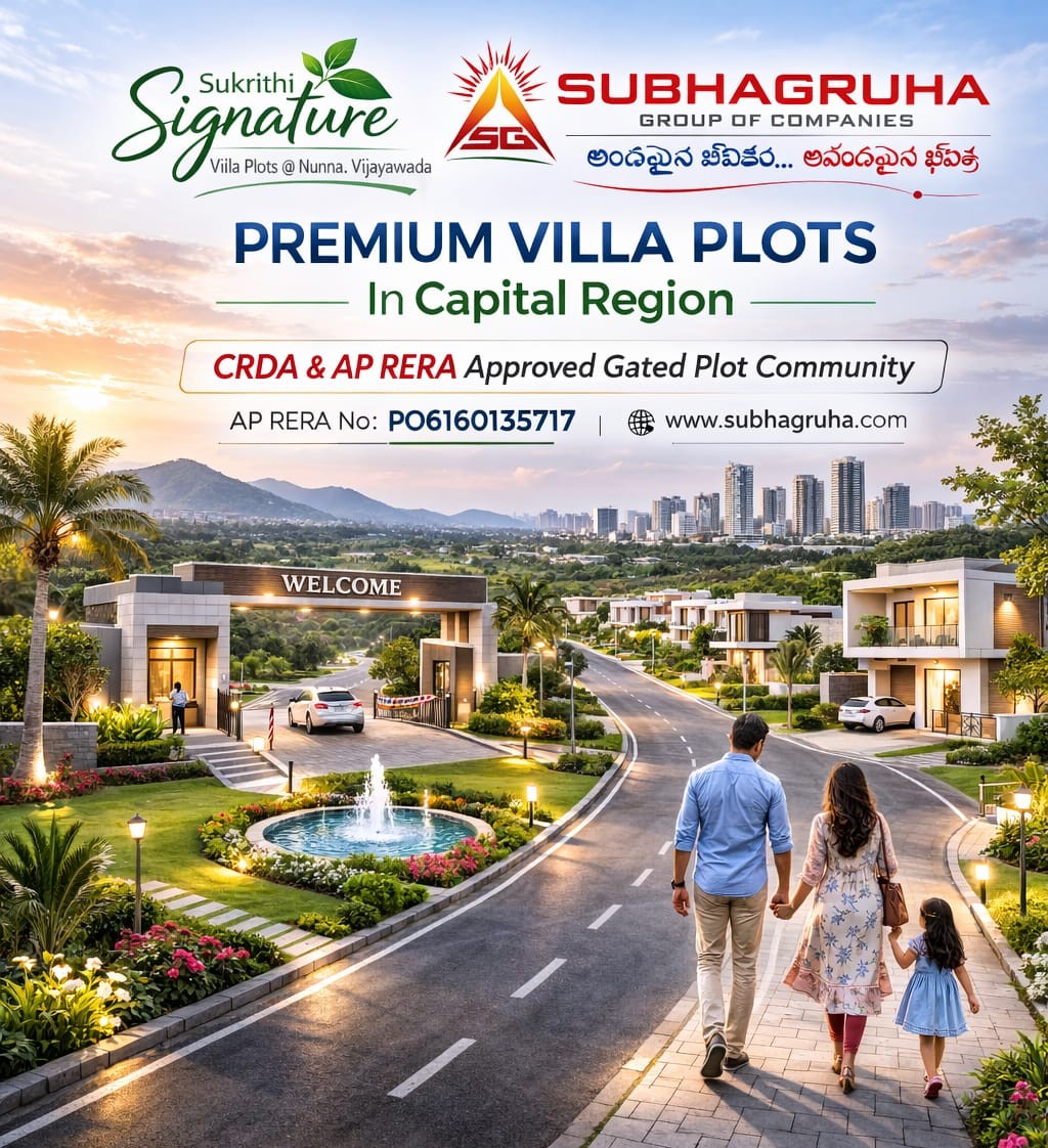Premium villa plots for sale in Vijayawada near Amaravati capital region
