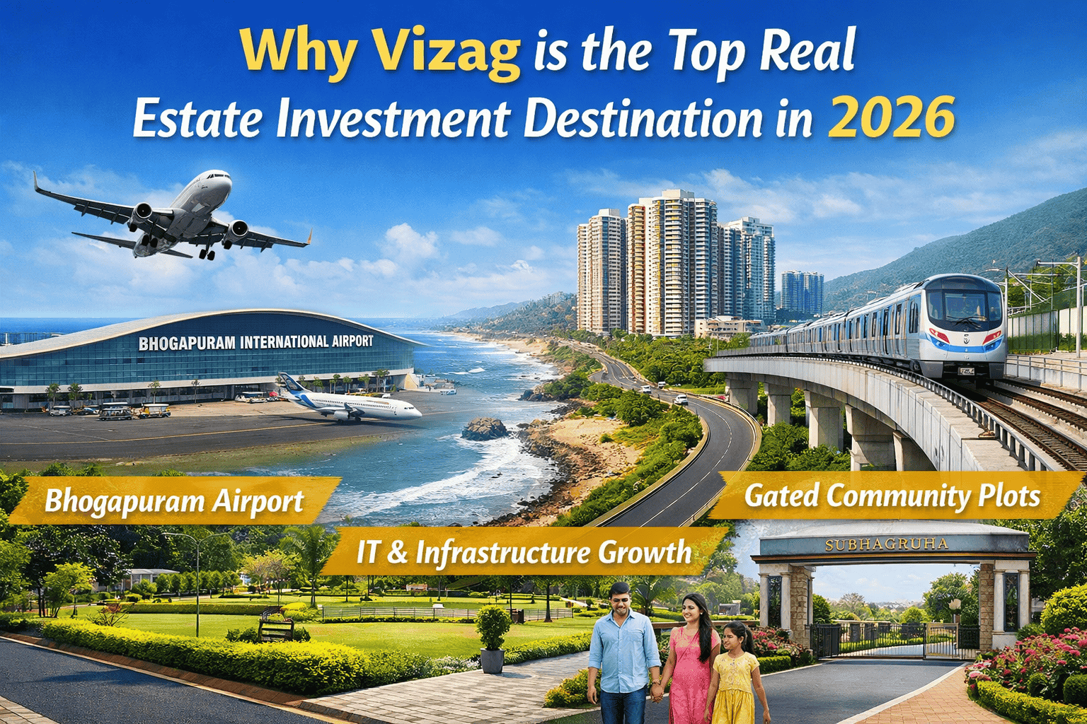 Vizag real estate investment opportunities with Bhogapuram Airport and gated community plots