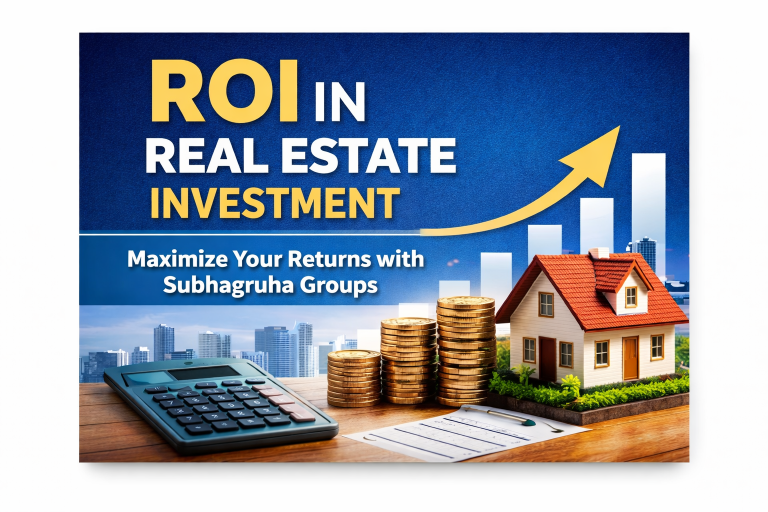 ROI in real estate investment concept with property growth chart