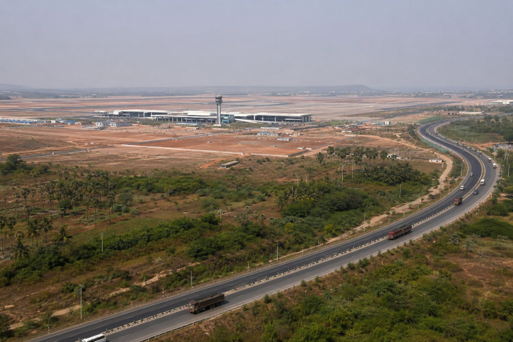 Aerial view of Bhogapuram International Airport